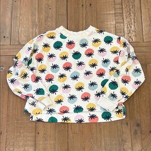 Hanna Andersson rainbow strawberry crewneck cropped sweatshirt 6-7 years